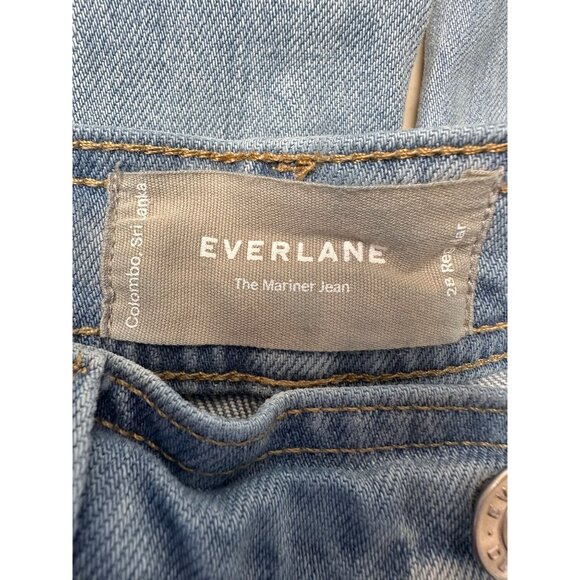 Everlane Womens Mariner Jeans 28R Wide Leg High Rise READ Med Wash Stretch - Picture 9 of 13